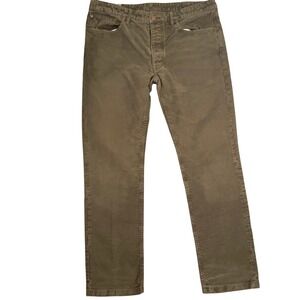 Polo Ralph Lauren Pants Mens 36W 32L Olive Green Twill Button Fly Straight Leg
